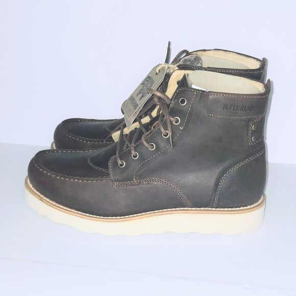 SUPERLAMB Boot DZO Brown Leather Work Boots Red Head Men Sz 11D US NEW With Box main image 5